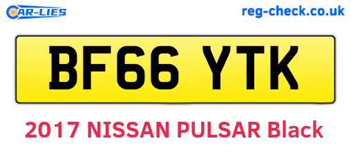 BF66YTK are the vehicle registration plates.
