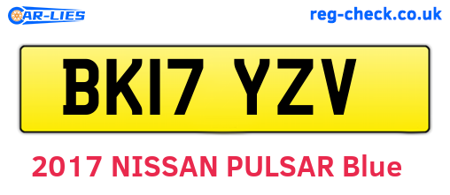 BK17YZV are the vehicle registration plates.