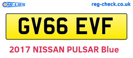 GV66EVF are the vehicle registration plates.