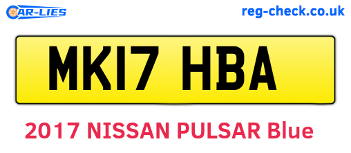 MK17HBA are the vehicle registration plates.
