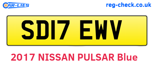 SD17EWV are the vehicle registration plates.