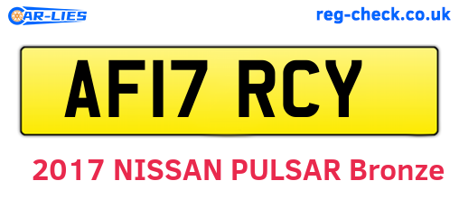 AF17RCY are the vehicle registration plates.