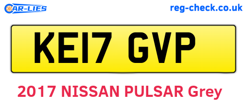 KE17GVP are the vehicle registration plates.