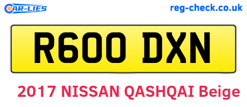 R600DXN are the vehicle registration plates.