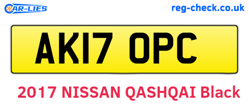 AK17OPC are the vehicle registration plates.