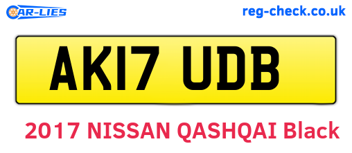 AK17UDB are the vehicle registration plates.