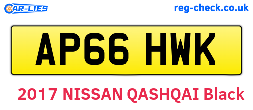 AP66HWK are the vehicle registration plates.