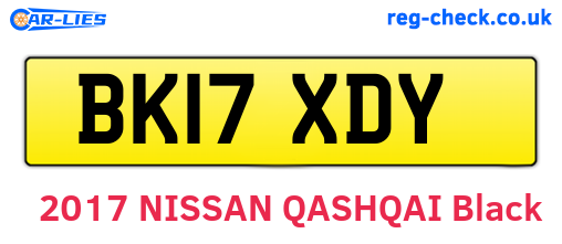 BK17XDY are the vehicle registration plates.