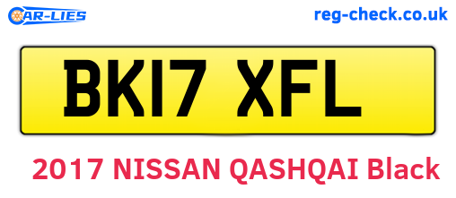 BK17XFL are the vehicle registration plates.