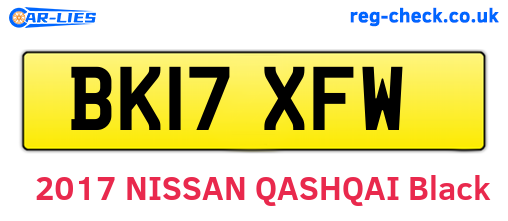 BK17XFW are the vehicle registration plates.