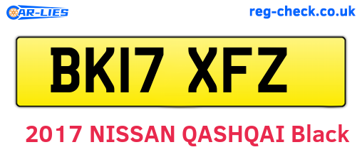 BK17XFZ are the vehicle registration plates.
