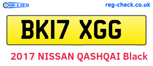 BK17XGG are the vehicle registration plates.