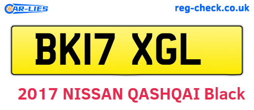 BK17XGL are the vehicle registration plates.