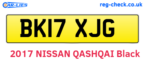 BK17XJG are the vehicle registration plates.