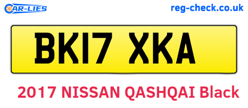 BK17XKA are the vehicle registration plates.