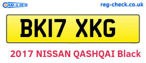 BK17XKG are the vehicle registration plates.