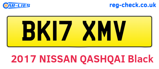 BK17XMV are the vehicle registration plates.