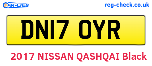 DN17OYR are the vehicle registration plates.