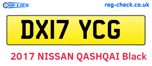 DX17YCG are the vehicle registration plates.