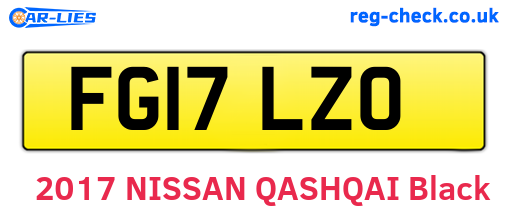 FG17LZO are the vehicle registration plates.