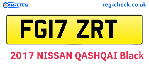FG17ZRT are the vehicle registration plates.