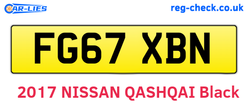 FG67XBN are the vehicle registration plates.