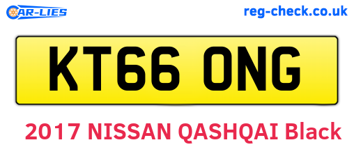 KT66ONG are the vehicle registration plates.