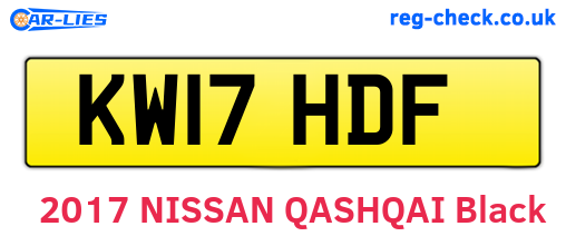 KW17HDF are the vehicle registration plates.