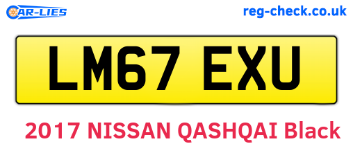 LM67EXU are the vehicle registration plates.
