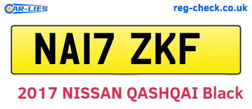 NA17ZKF are the vehicle registration plates.