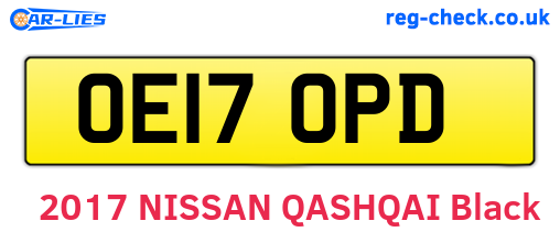 OE17OPD are the vehicle registration plates.