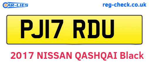 PJ17RDU are the vehicle registration plates.