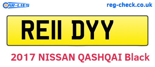 RE11DYY are the vehicle registration plates.