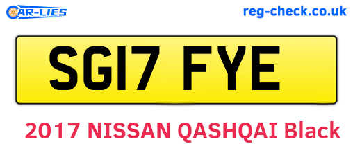 SG17FYE are the vehicle registration plates.