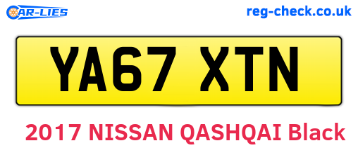 YA67XTN are the vehicle registration plates.