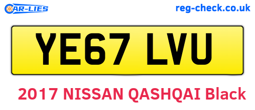 YE67LVU are the vehicle registration plates.