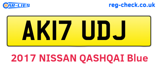 AK17UDJ are the vehicle registration plates.