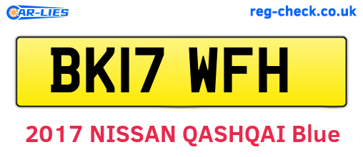 BK17WFH are the vehicle registration plates.