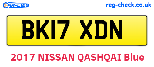 BK17XDN are the vehicle registration plates.