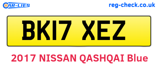 BK17XEZ are the vehicle registration plates.