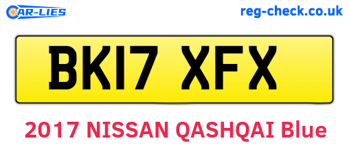 BK17XFX are the vehicle registration plates.