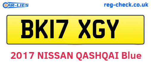 BK17XGY are the vehicle registration plates.