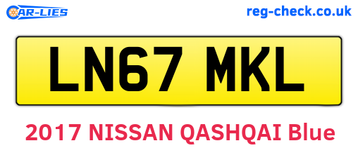 LN67MKL are the vehicle registration plates.