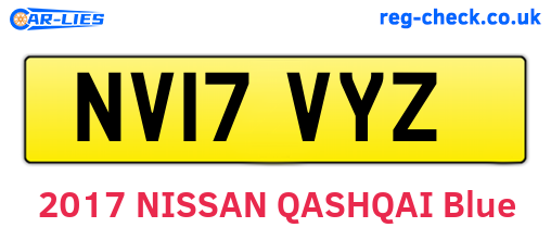NV17VYZ are the vehicle registration plates.