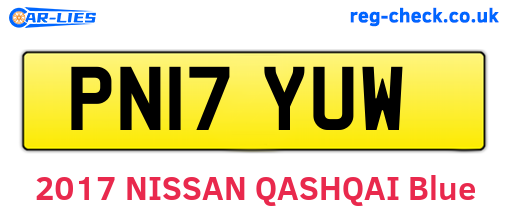 PN17YUW are the vehicle registration plates.