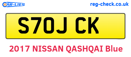S70JCK are the vehicle registration plates.