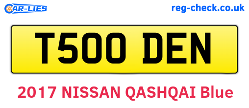 T500DEN are the vehicle registration plates.