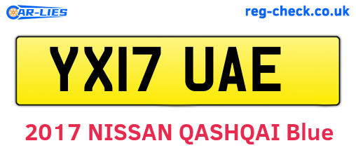 YX17UAE are the vehicle registration plates.