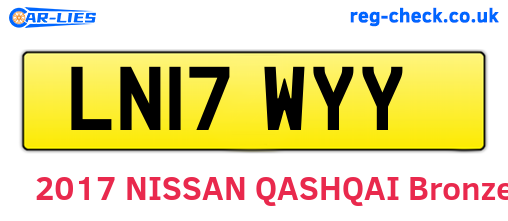 LN17WYY are the vehicle registration plates.