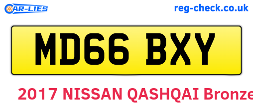 MD66BXY are the vehicle registration plates.